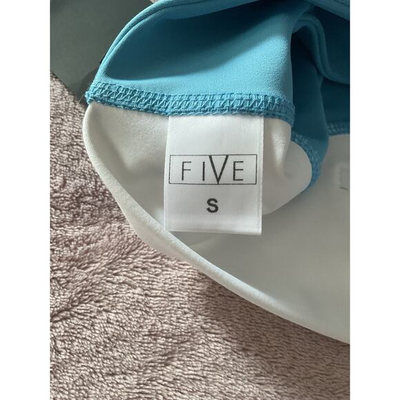 Five the Label Dancewear High Waist Biker Short Women Teen SMALL Teal Blue NEW - Picture 5 of 5